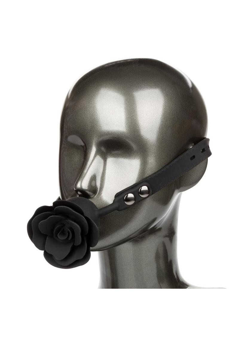 Forbidden Silicone Removable Rose Gag - Black