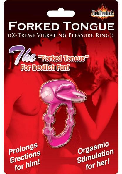 Forked Tongue Vibrating Silicone Cock Ring Waterproof