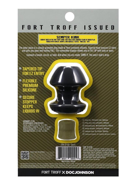 Fort Troff Kum Keeper Silicone Open End Anal Plug - Black - Small