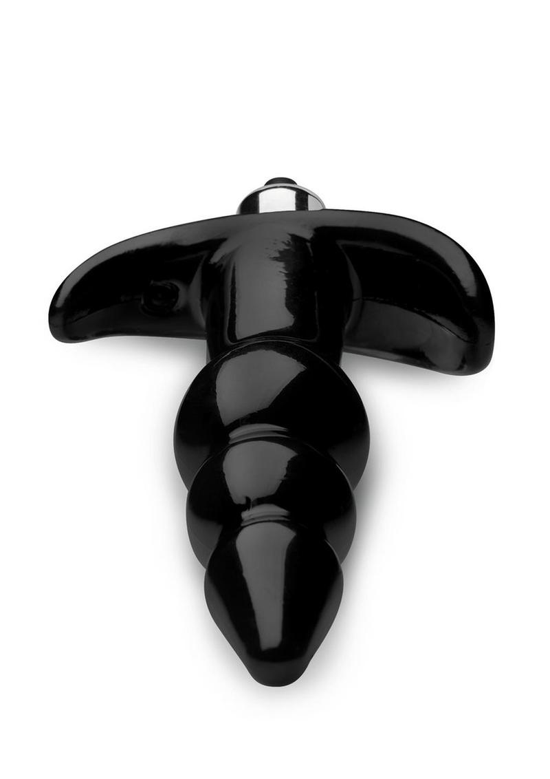 Frisky Bubbling Noir Ribbed Anal Plug - Black