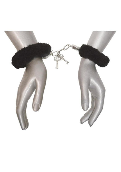 Frisky Caught In Candy Black Furry Cuffs - Black