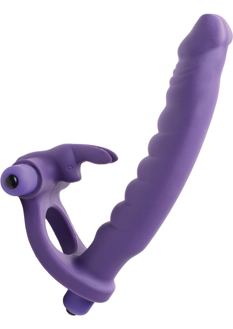 Frisky Double Delight Dual Penetration Vibrating Rabbit C-Ring