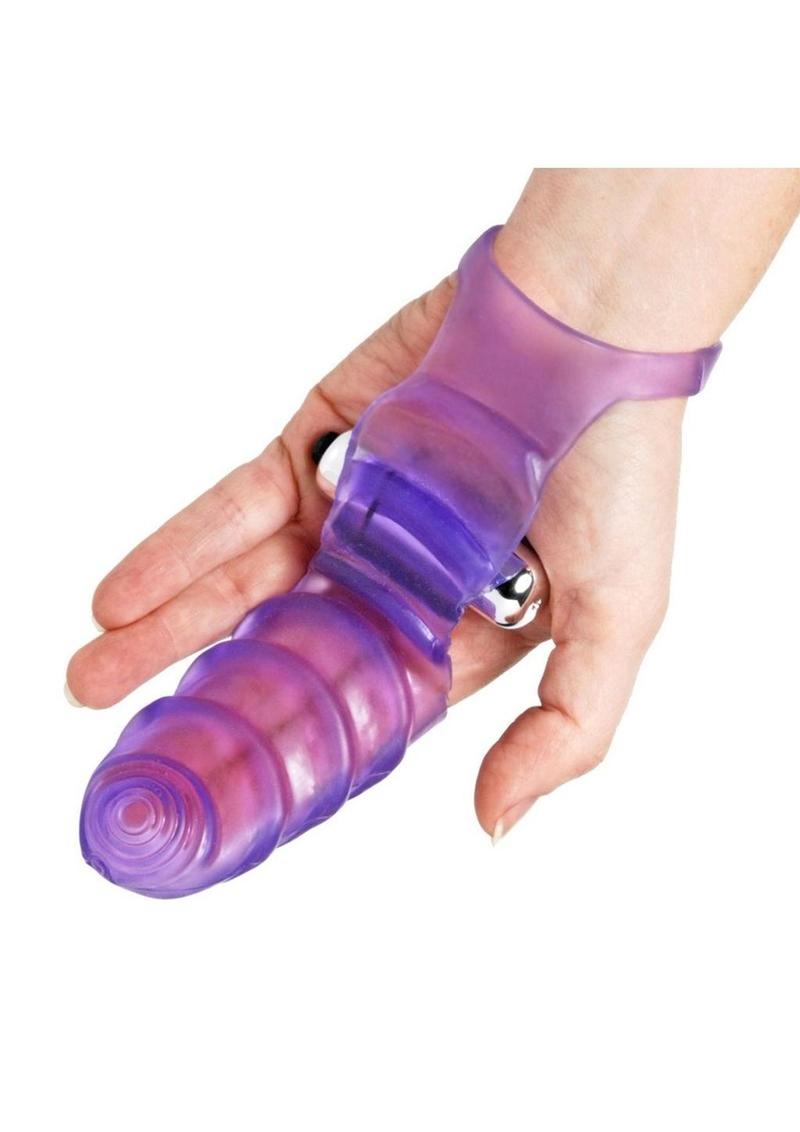 Frisky Double Finger Banger Vibrating G-Spot Glove - Purple