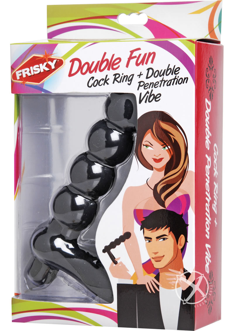 Frisky Double Fun Cock Ring with Double Penetration Vibrator