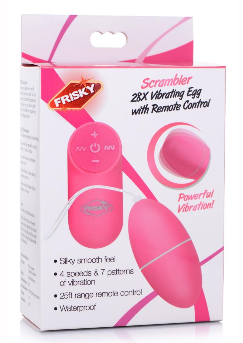 Frisky Scrambler 28x Rechargeable Vibrating Egg with Remote Control - Pink