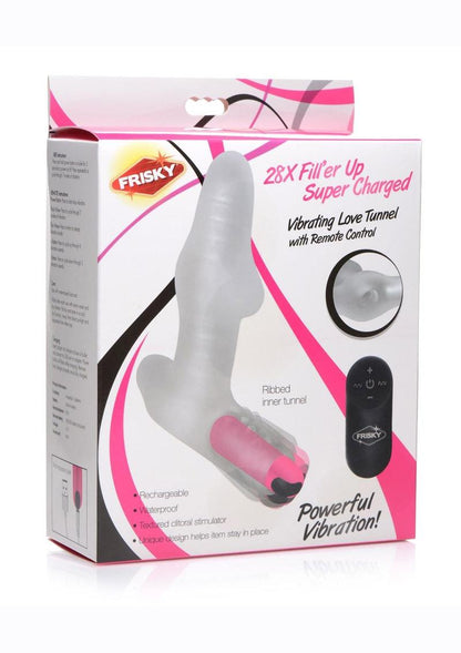 Frisky Vibrating Rechargeable Love Tunnel with Remote Control - Clear