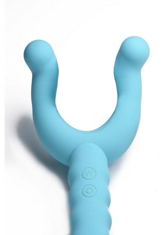 Frisky Yass Vibe Dual Ended Silicone Rechargeable Vibrator - Teal