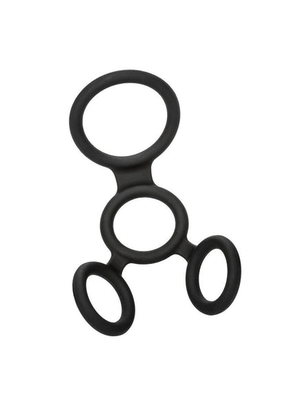 Full Erection Spreader Silicone Cock Ring - Black