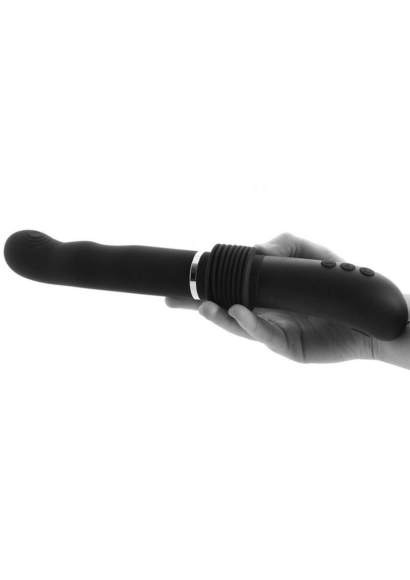 G-Force Thruster Silicone Rechargeable Vibrator with Remote Control - Black