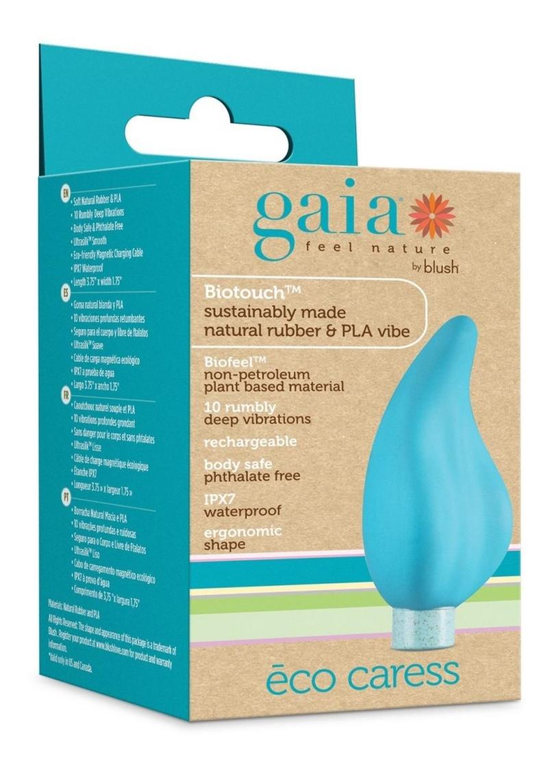 Gaia Eco Caress Rechargeable Plant Based Vibrator - Aqua/Blue