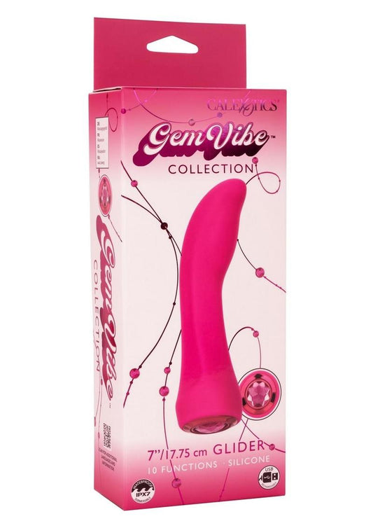 Gem Vibe Collection Glider Rechargeable Silicone G-Spot Vibrator - Pink