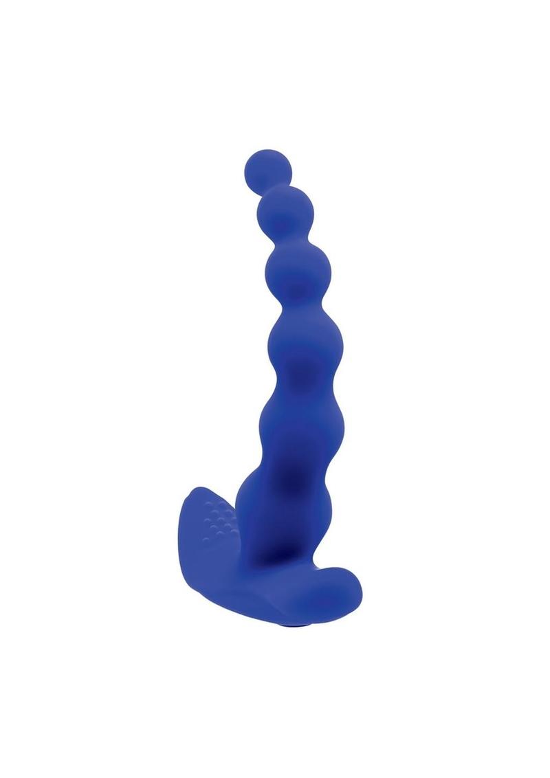 Gender X Beaded Pleasure Rechargeable Silicone Probe with Remote Control - Blue