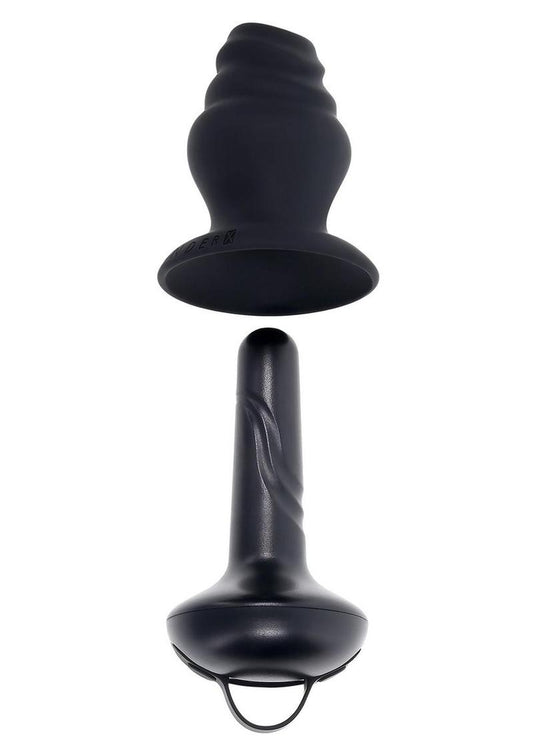 Gender X Echo Rechargeable Silicone Vibrator with Removable Sleeve - Black