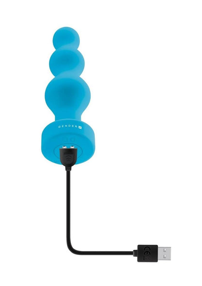 Gender X Plugged Up Rechargeable Silicone Anal Beads - Blue