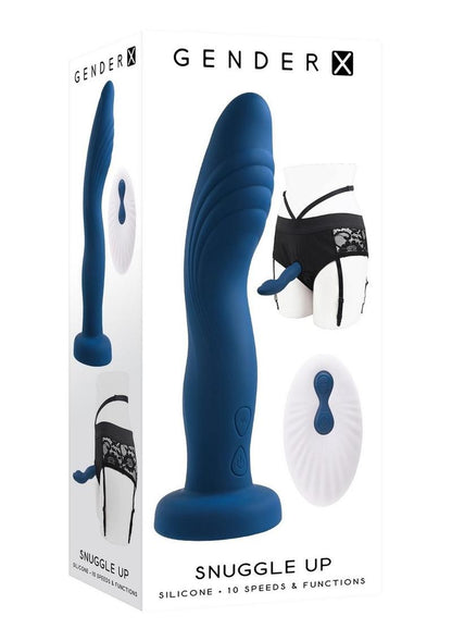 Gender X Snuggle Up Rechargeable Silicone Dual Vibrating Strap-On with Remote Control