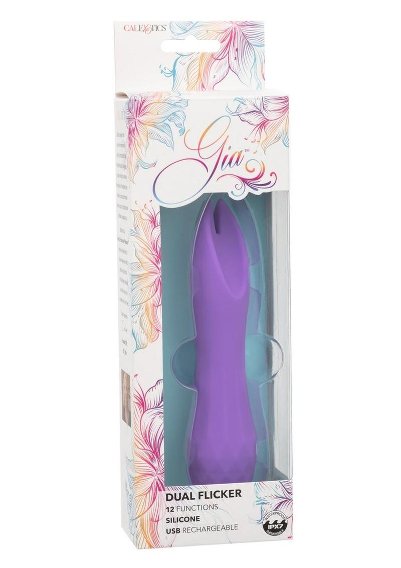 Gia Dual Flicker Silicone Rechargeable Vibrator