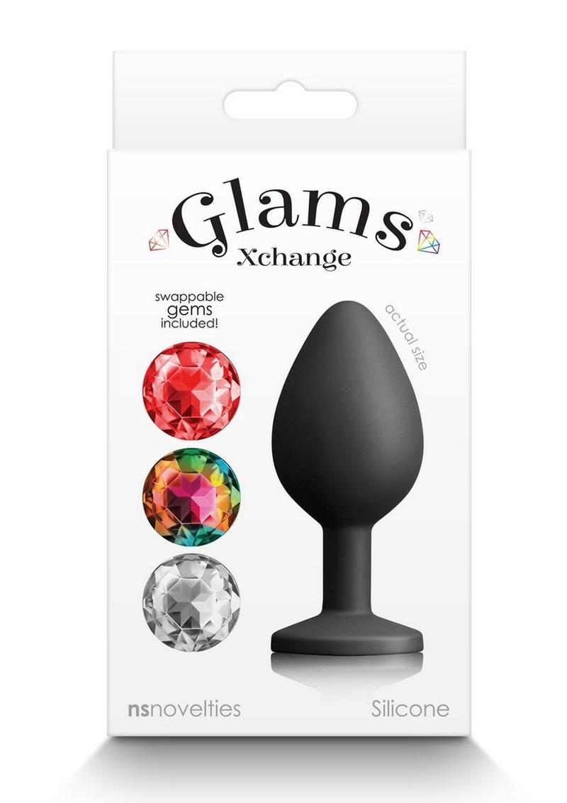 Glams Xchange Round Silicone Anal Plug - Black - Medium