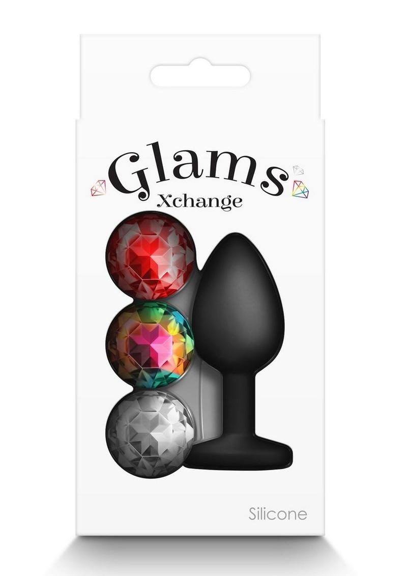 Glams Xchange Round Silicone Anal Plug - Black - Small