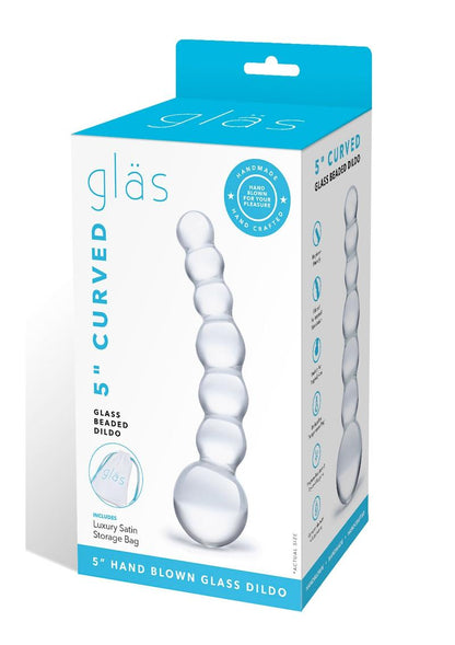 Glas Curved Beaded Glass Dildo