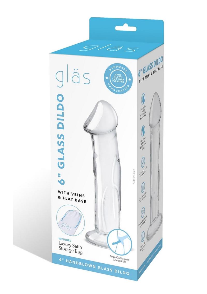 Glas Dildo Glass with Veins and Flat Base