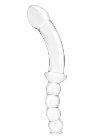 Glas Girthy Double Sided Glass Dong with Anal Bead Grip Handle