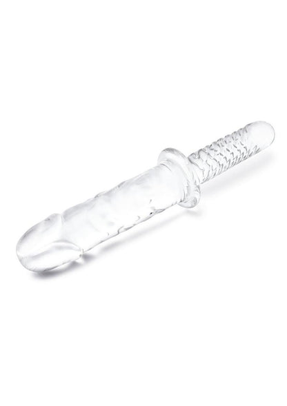 Glas Girthy Glass Cock Double Ended with Handle - Clear - 11in