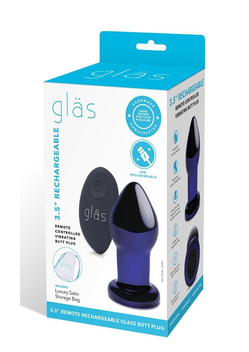 Glas Rechargeable Remote Controlled Vibrating Glass Butt Plug