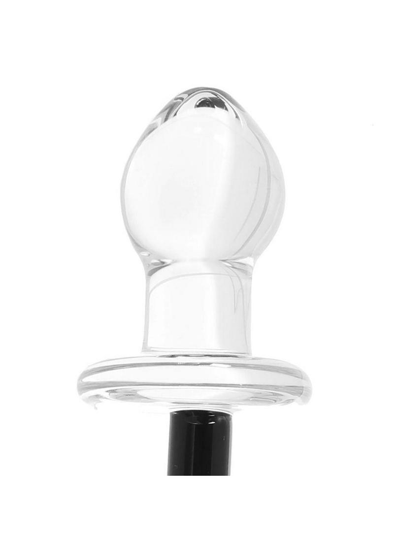 Glas Stallion Butt Plug - Black/Clear