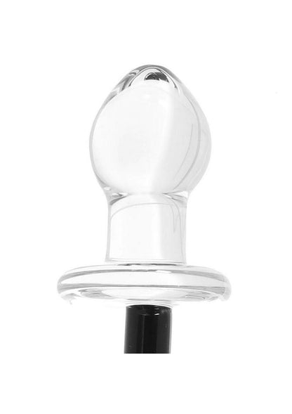 Glas Stallion Butt Plug - Black/Clear