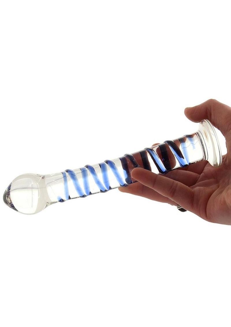 Glas Swirly Dildo and Buttplug - Blue/Clear - 2 Piece/Set