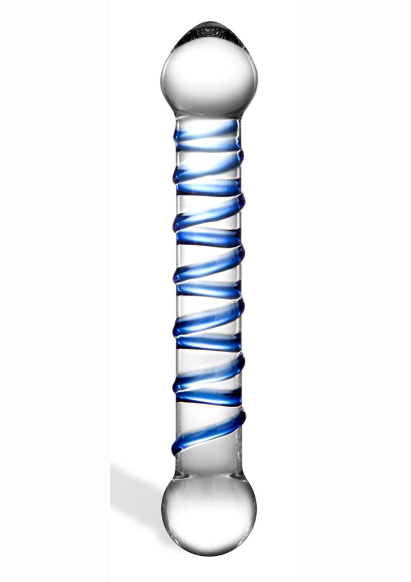 Glass Spiral Glass Textured Dildo