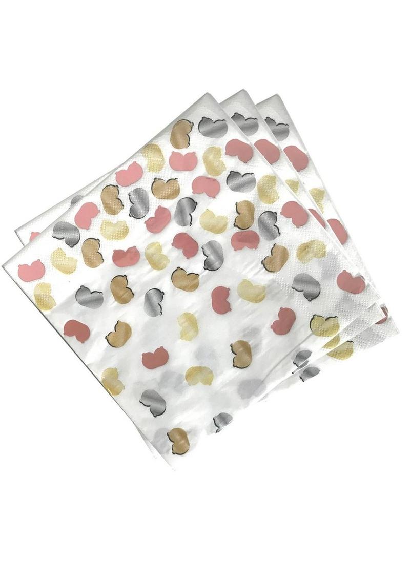 Glitterati Boobie Party Napkins - Multicolor - 8 Per Pack