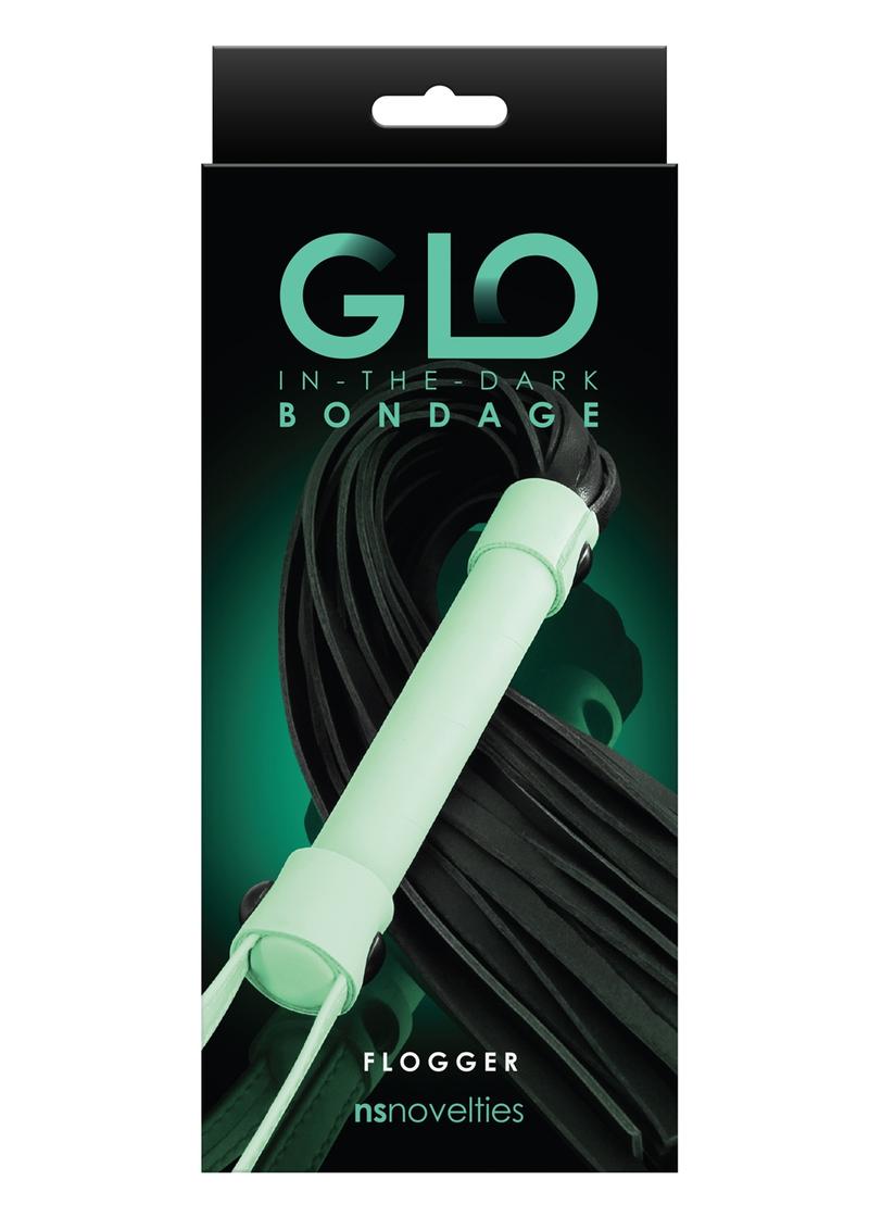 Glo Bondage Glow In The Dark Flogger - Glow In The Dark/Green