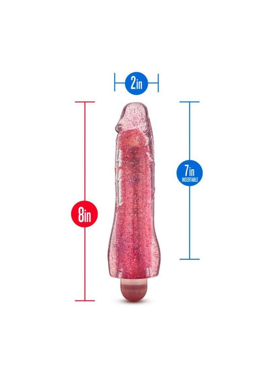 Glow Dicks Molly Glitter Vibrator - Glow In The Dark/Pink