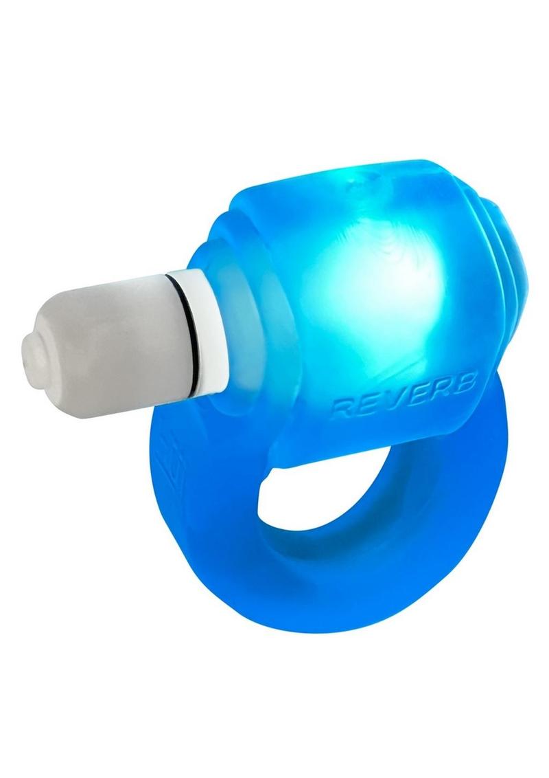 Glowdick Silicone Cockring with Led - Blue Ice - Blue