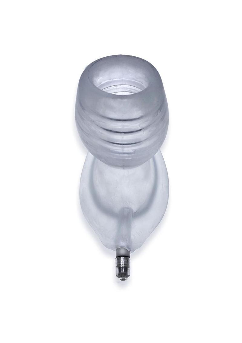 Glowhole 1 Light Up Hollow Silicone Buttplug - Clear/Cool Ice - Small