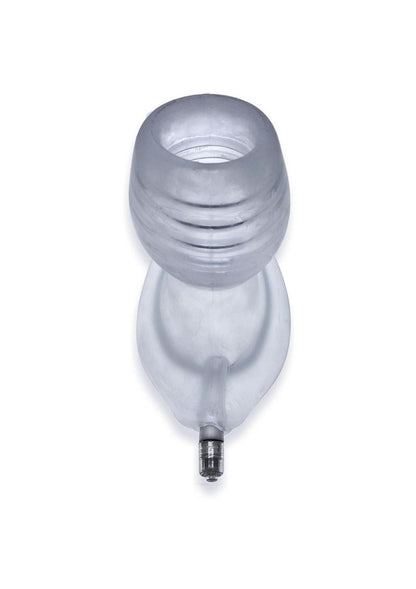 Glowhole 1 Light Up Hollow Silicone Buttplug - Clear/Cool Ice - Small