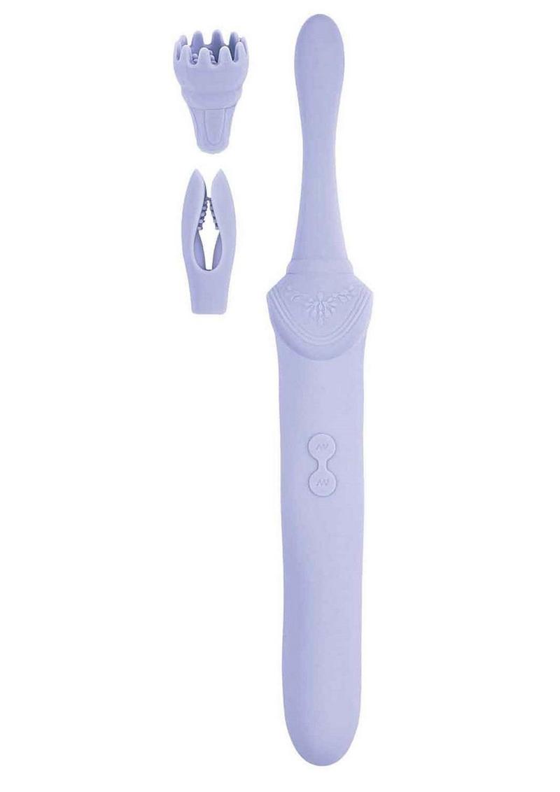 Goddess Lavender Elegance Rechargeable Silicone Dual End Massager - Lavender/Purple