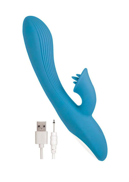 Goddess Lavish Desire Rechargeable Silicone Vibrator - Blue