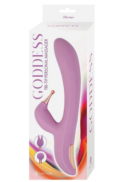 Goddess Tri-Tip Rechargeable Silicone Personal Vibrator - Lavender/Purple