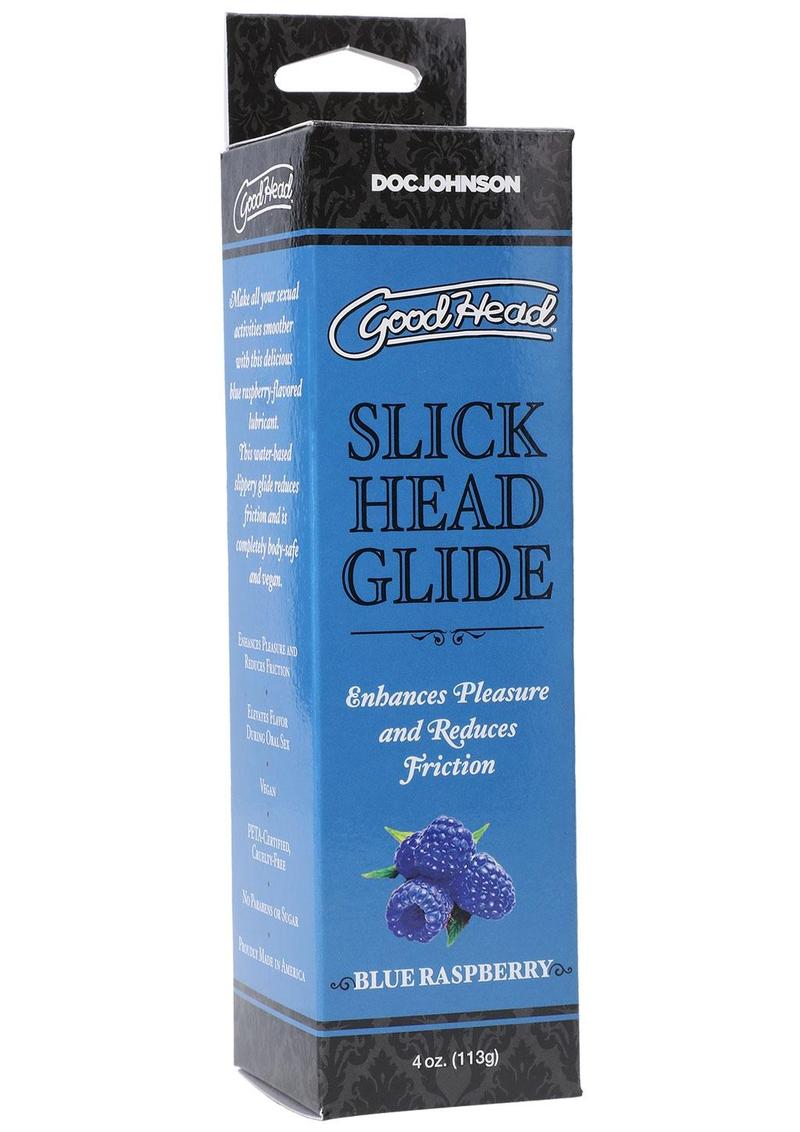 Goodhead Slick Head Glide Water Based Flavored Lubricant Blue Raspberry - 4oz