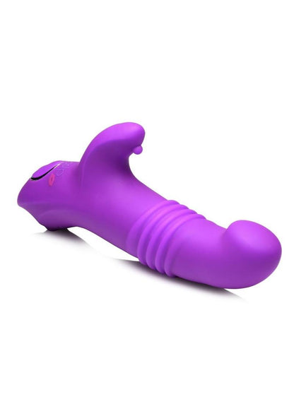 Gossip Blasters 10x Rechargeable Silicone Thrusting Rabbit Vibrator - Violet