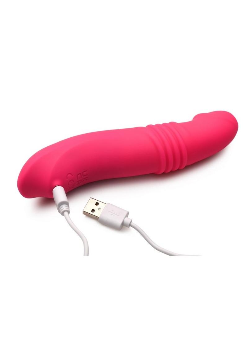 Gossip Blasters 10x Rechargeable Silicone Thrusting Vibrator - Magenta