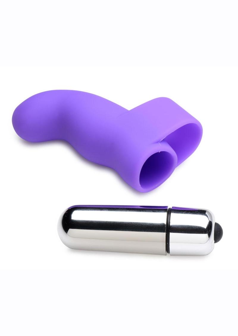 Gossip G-Thrill Silicone Finger Vibrator with Full Size Bullet - Purple