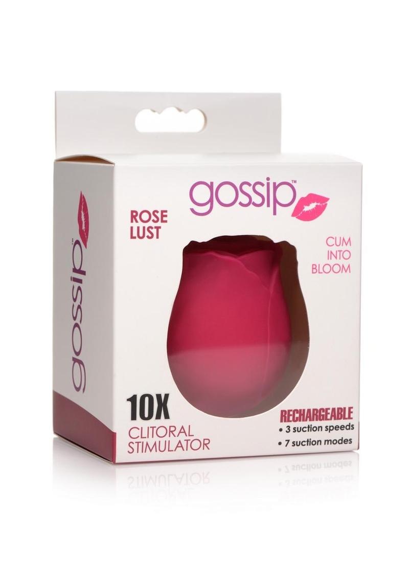 Gossip Rose Lust 10x Rechargeable Silicone Clitoral Stimulator - Red