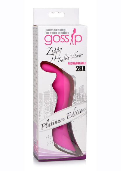 Gossip Zippy 28x Rechargeable Silicone Rabbit Vibrator - Pink