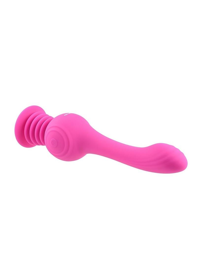 Gyro Vibe Rechargeable Silicone Vibrator with Suction Cup - Pink