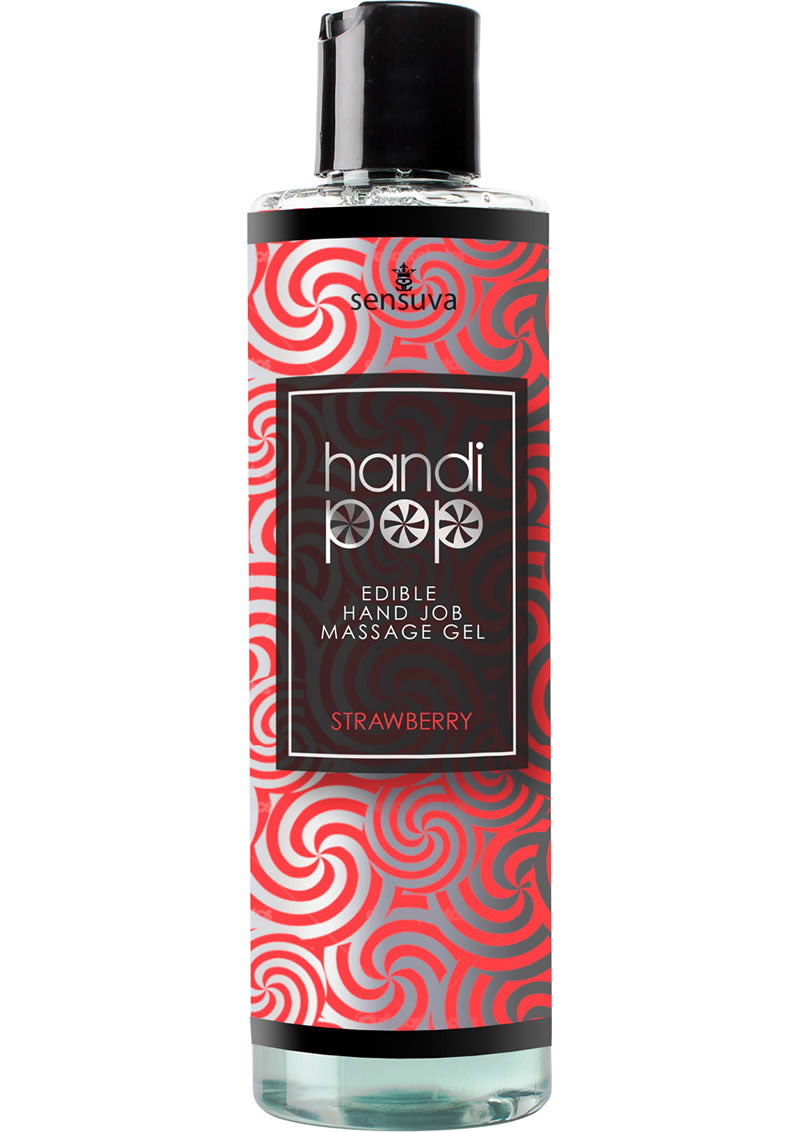 Handipop Edible Hand Job Massage Gel Strawberry - 4.2oz