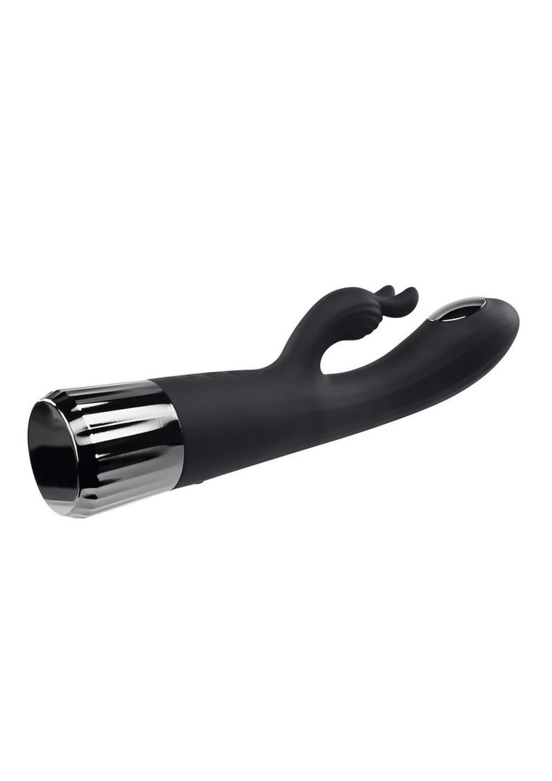 Heat Up and Chill Rechargeable Silicone Heating and Cooling G-Spot Dual Stim Vibrator - Black