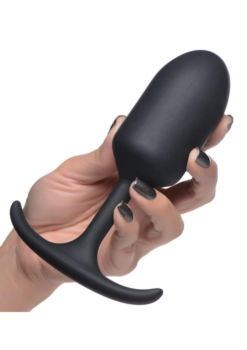 Heavy Hitters Premium Silicone Weighted Anal Plug - Black - Large